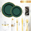 Set 350 platos plástico dorado verde con servilletas