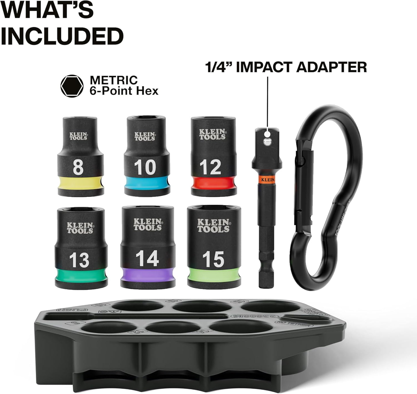Juego 7 Pzas llaves impacto métricas 3/8 pulg cod colores