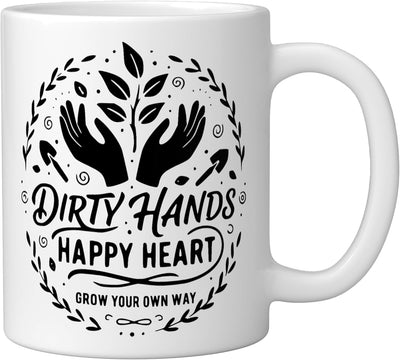 Taza de cerámica para jardinería divertida en blanco