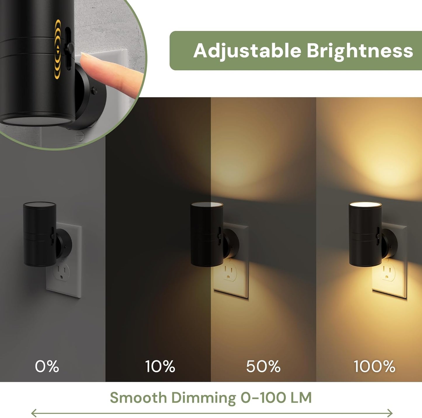 Luz Nocturna Regulable con Sensor para Niños y Pasillos