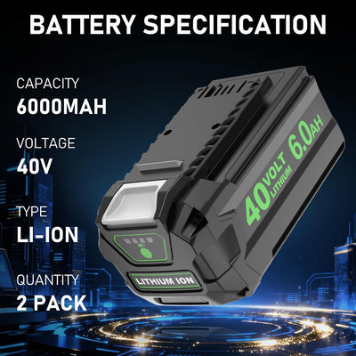 Reemplazo batería litio 29472 6000mAh para Greenworks 40V