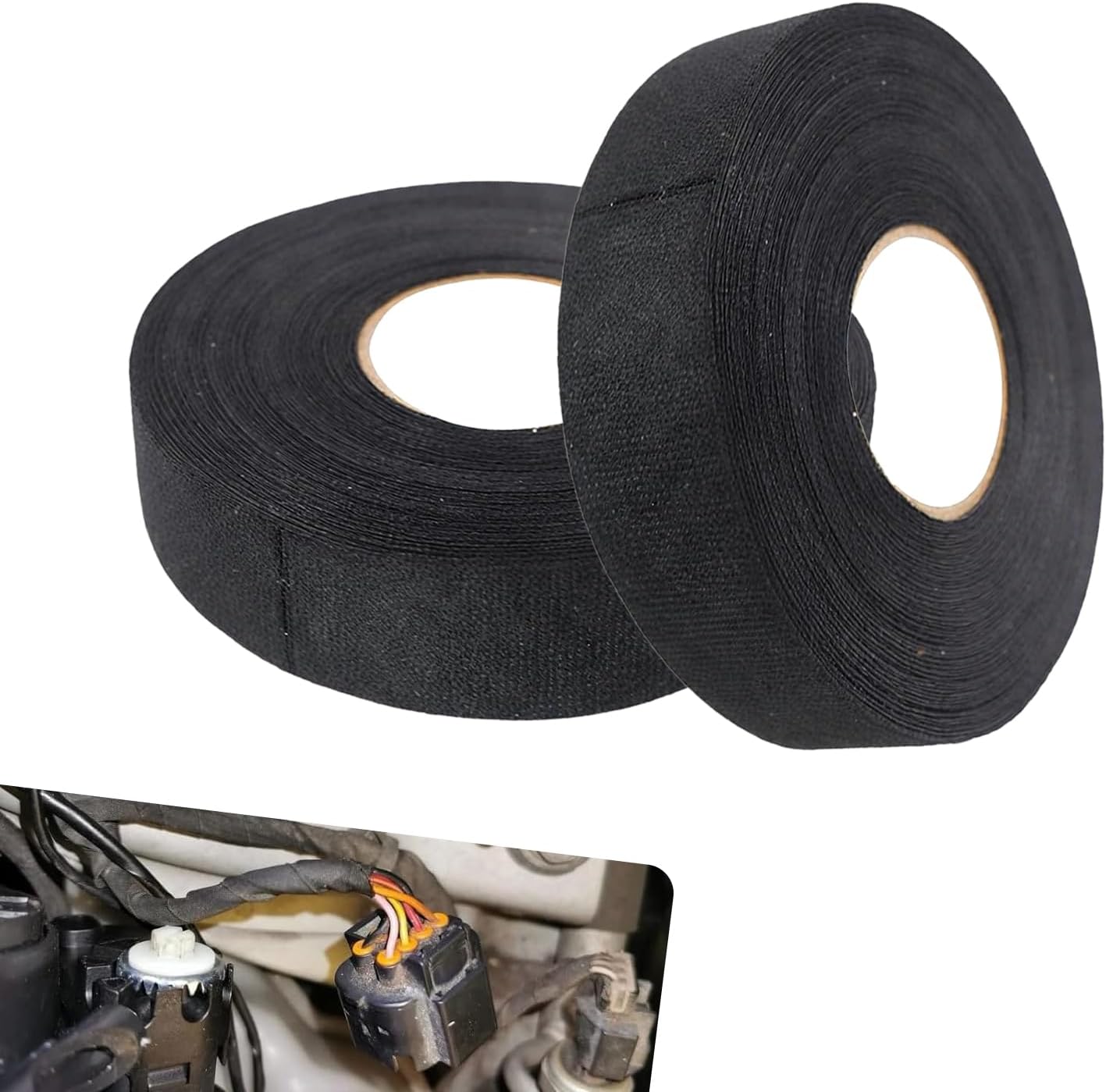2 Cintas Arnés Cable Autoadhesivas Fieltro 3/4pulg x50pies