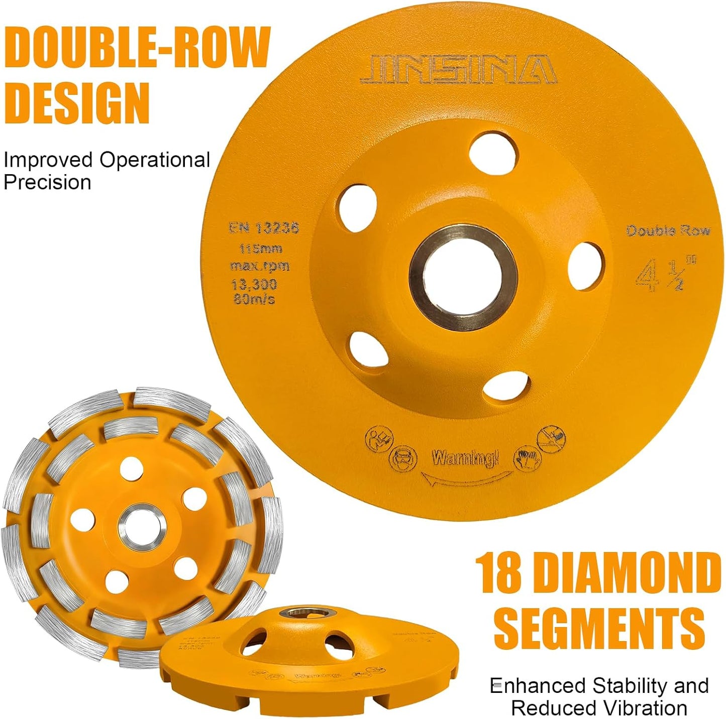 Rueda diamante doble 4.5pulg para amoladora