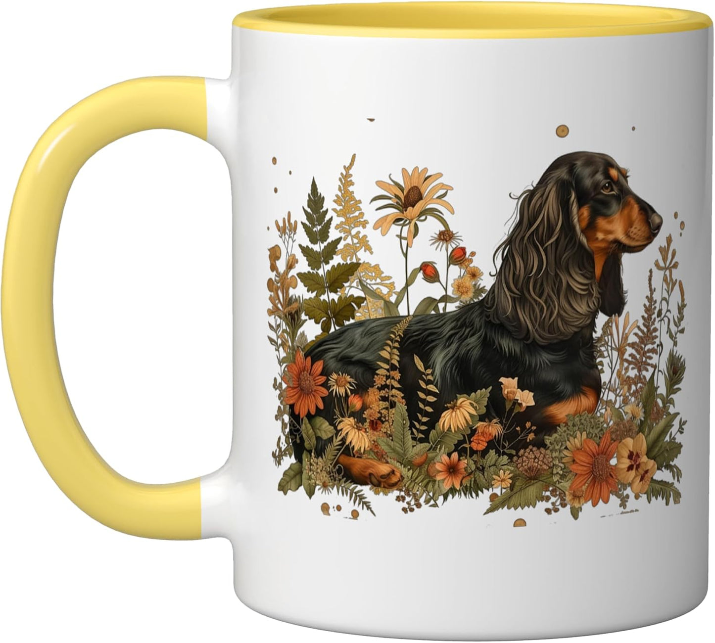 Taza Cerámica Perro Dachshund Largo Estilo Vintage