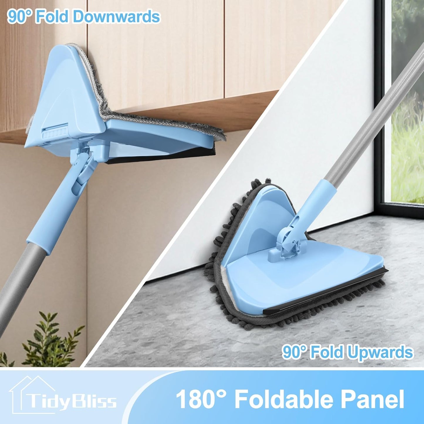 Trapeador pared techo 80pulg cabezal plegable 4 felpilla