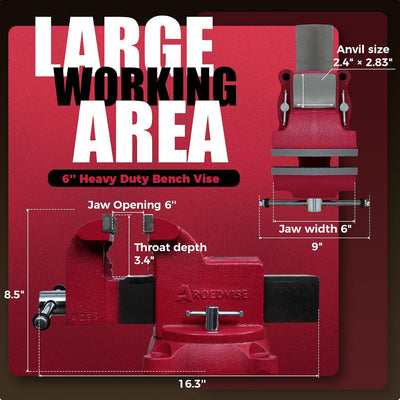 Tornillo banco hierro dúctil 60000 PSI 6 pulg base giratoria