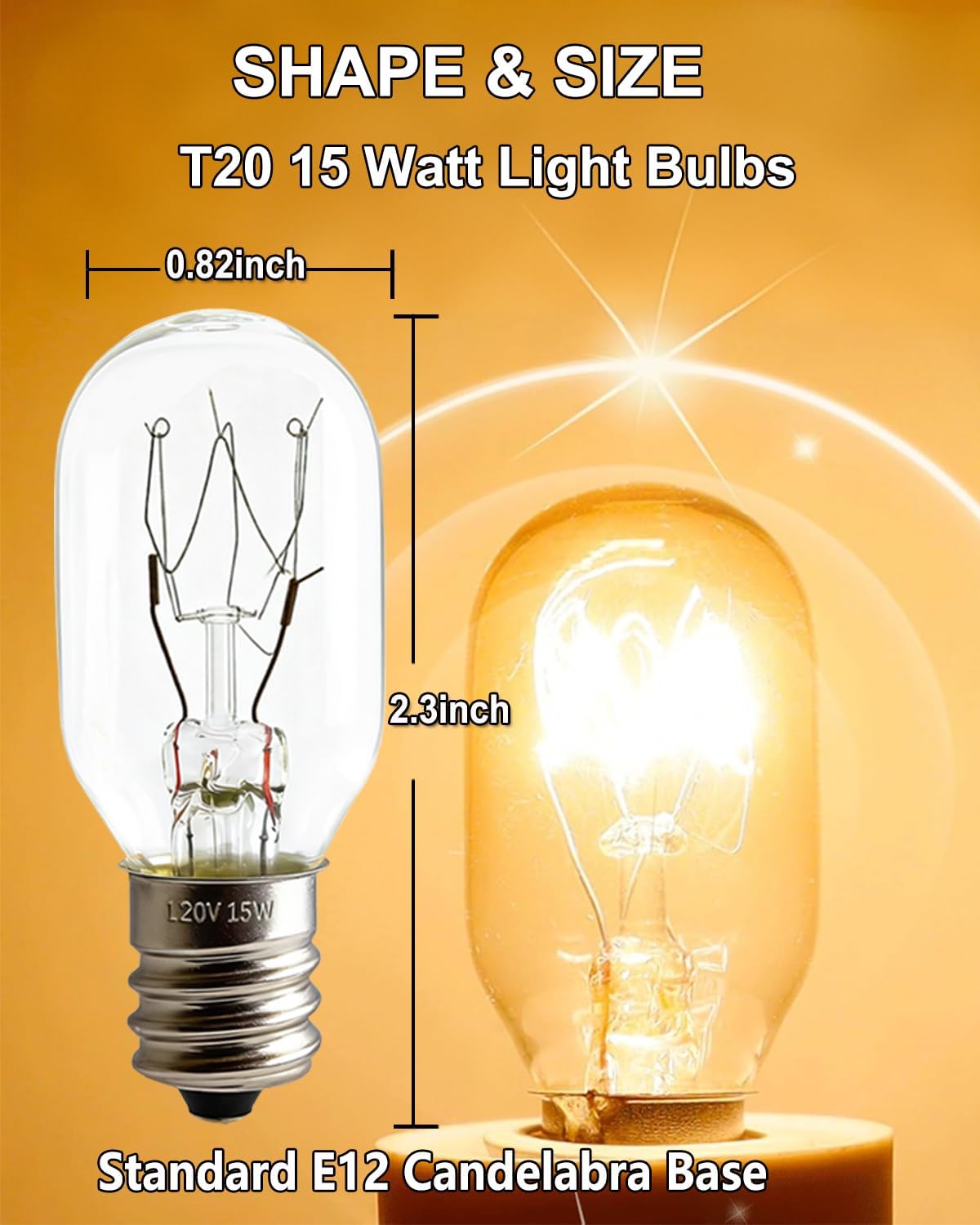 Lámpara de sal E12 T20 15W 2700K pack 10
