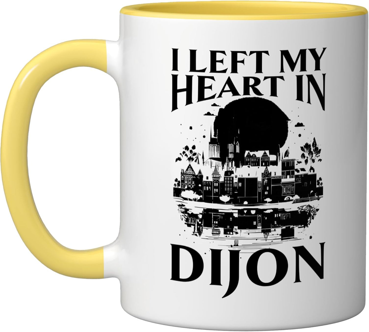Taza Cerámica Dijon Francia Amarillo/Blanco