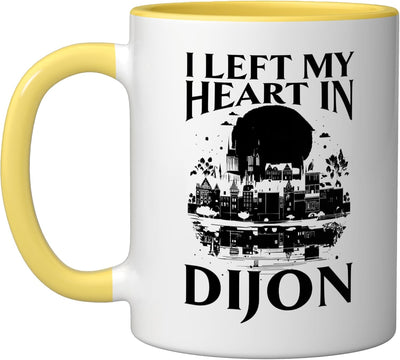 Taza Cerámica Dijon Francia Amarillo/Blanco