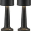 2 Lámparas Mesa LED Negro Recargable para Niños