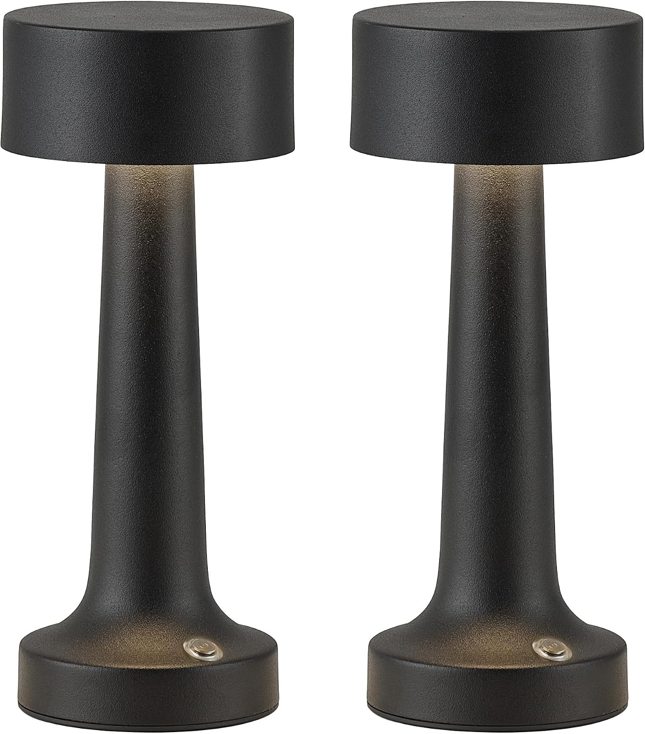 2 Lámparas Mesa LED Negro Recargable para Niños