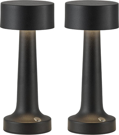 2 Lámparas Mesa LED Negro Recargable para Niños