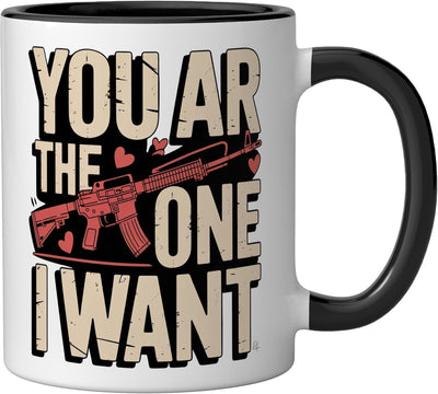 Taza de cerámica con frase You Are the One I Want para San Valentín