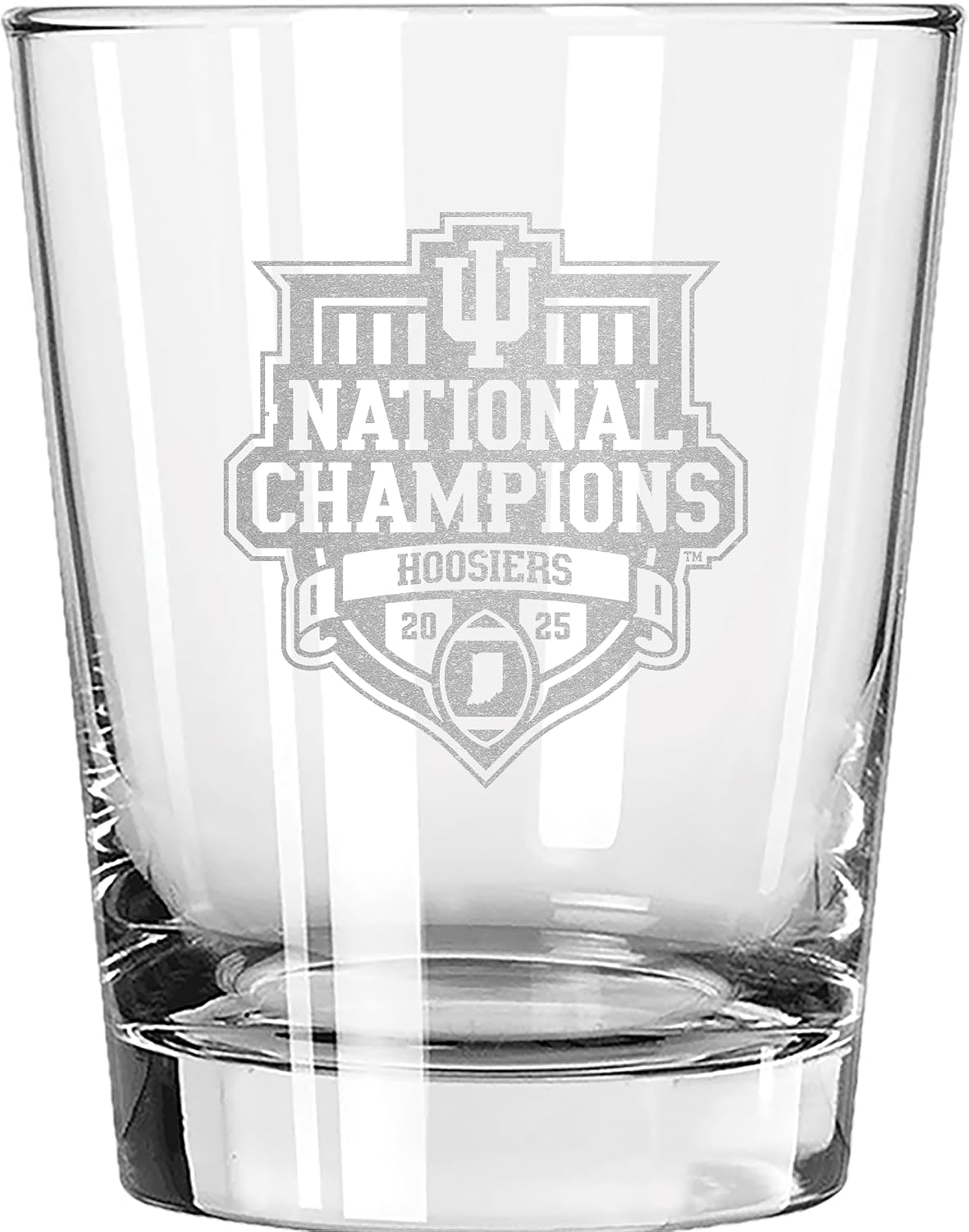 Producto oficial NCAA National Football Champs 2025 de 15 oz doble vidrio grabado Universidad Indiana