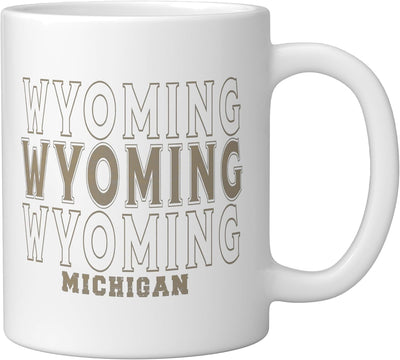 Taza cerámica vintage de Michigan blanco