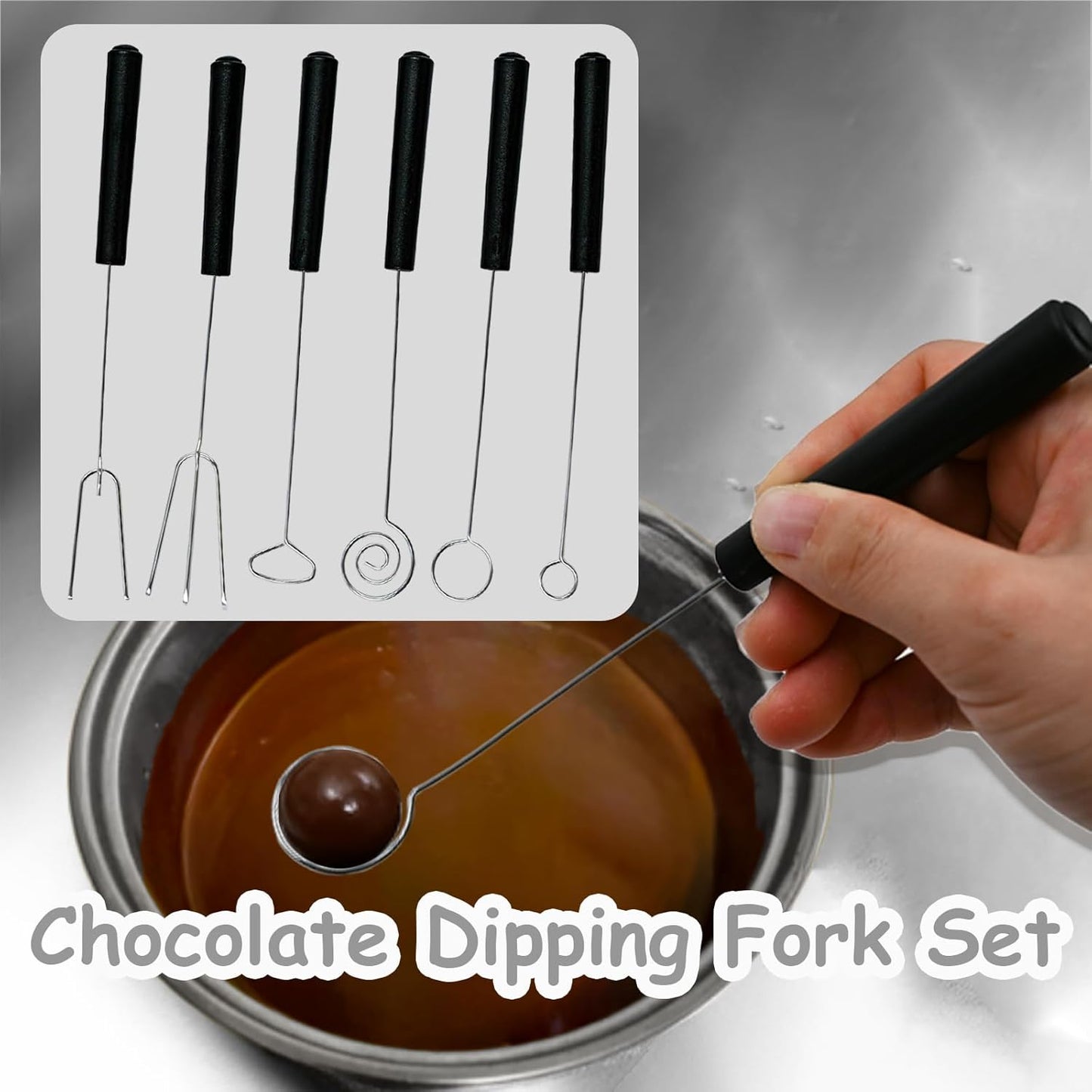 Juego de 6 palillos para chocolate y decoración de postres