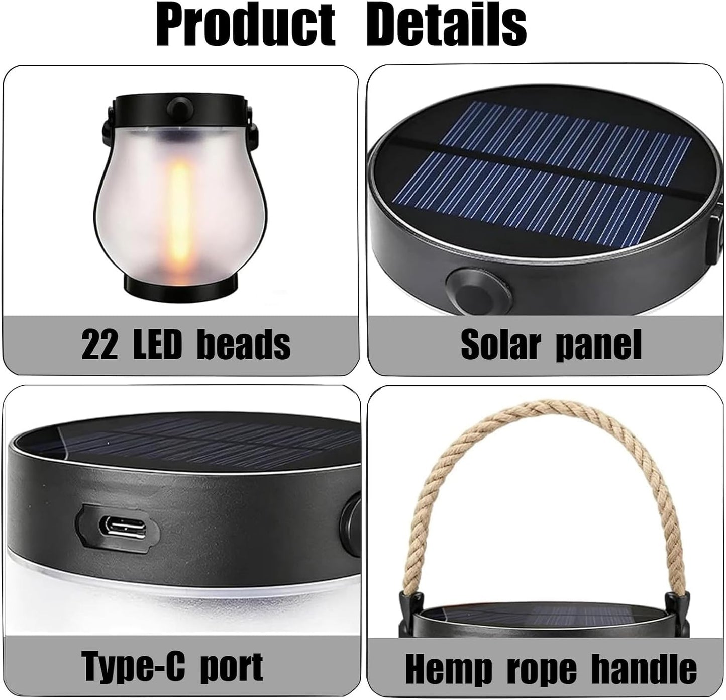 Farol solar parpadeante IP65 impermeable 2 modos jardín patio