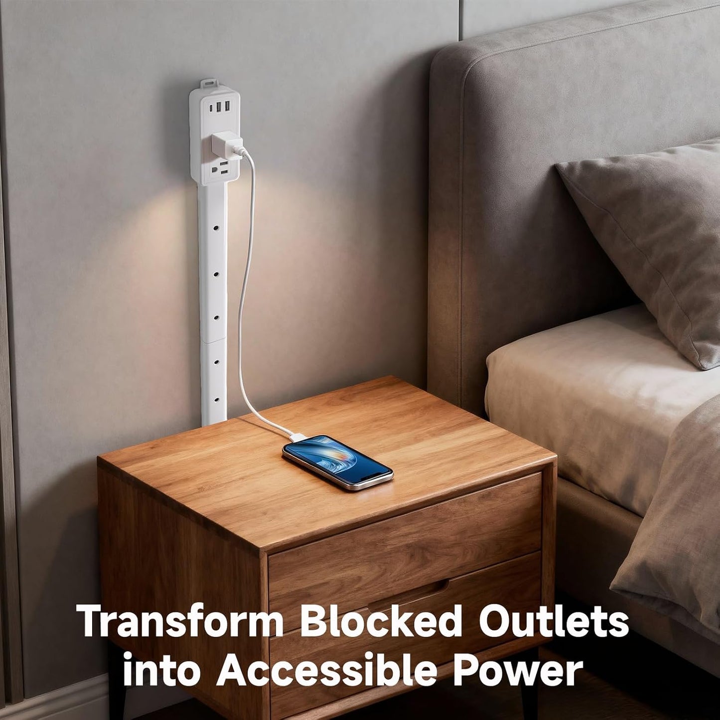 Extensor corriente modular con 2 salidas CA y 3 puertos USB