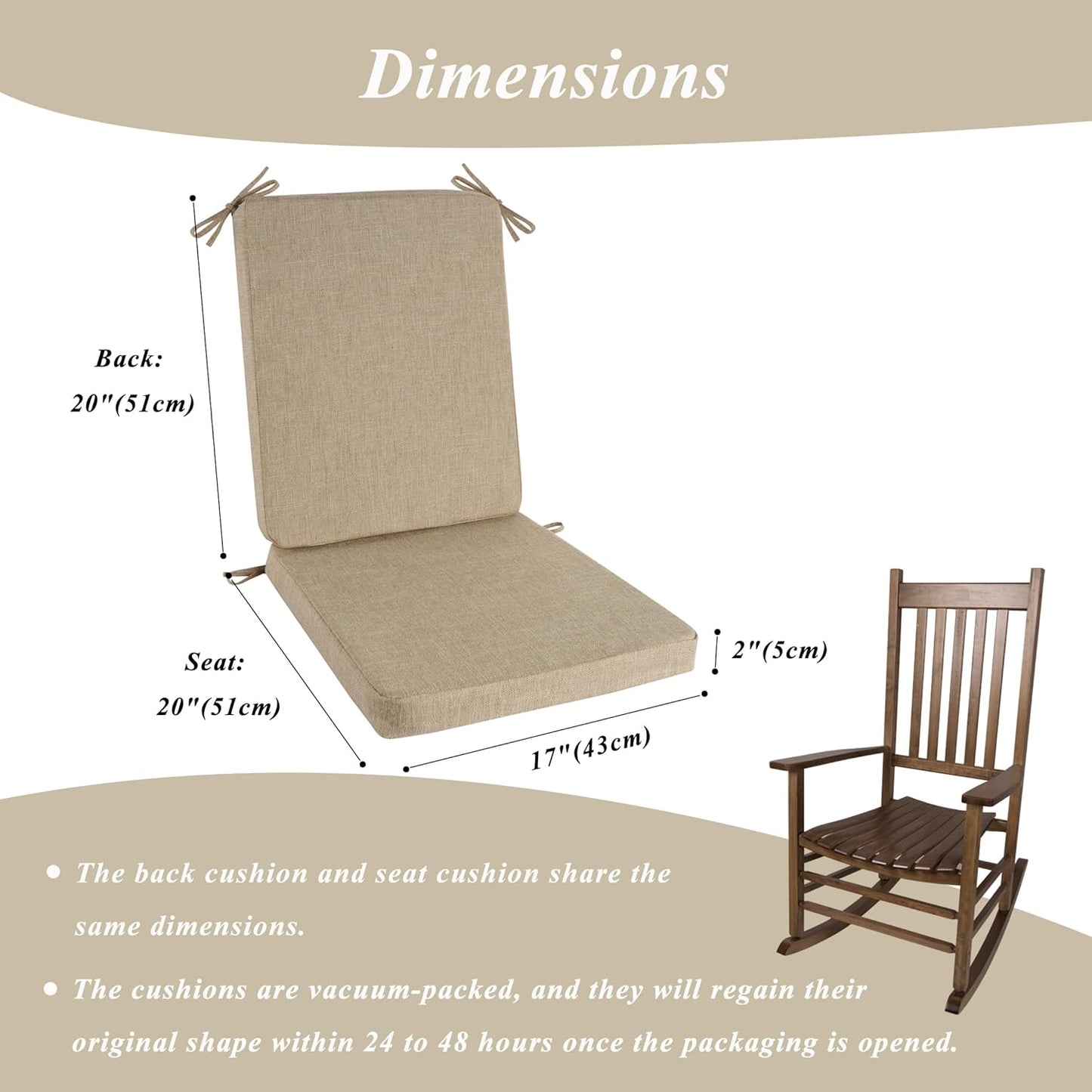 Set Cojines Silla Comedor y Mecedora Beige