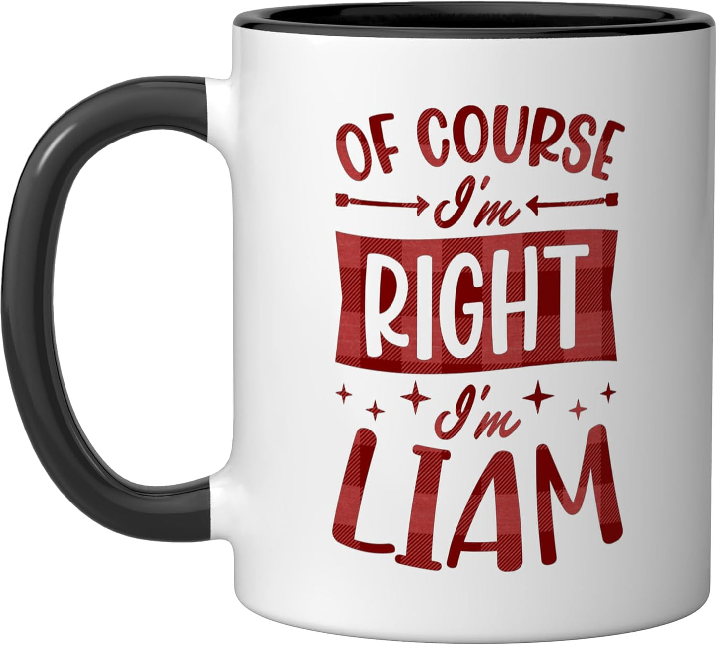 Taza Cerámica Personalizada con Nombre Negro/Blanco