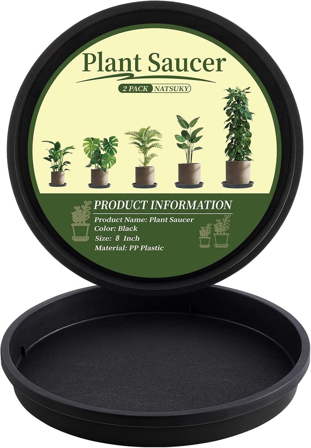 Platillo plástico para plantas 8-14pulg set 2