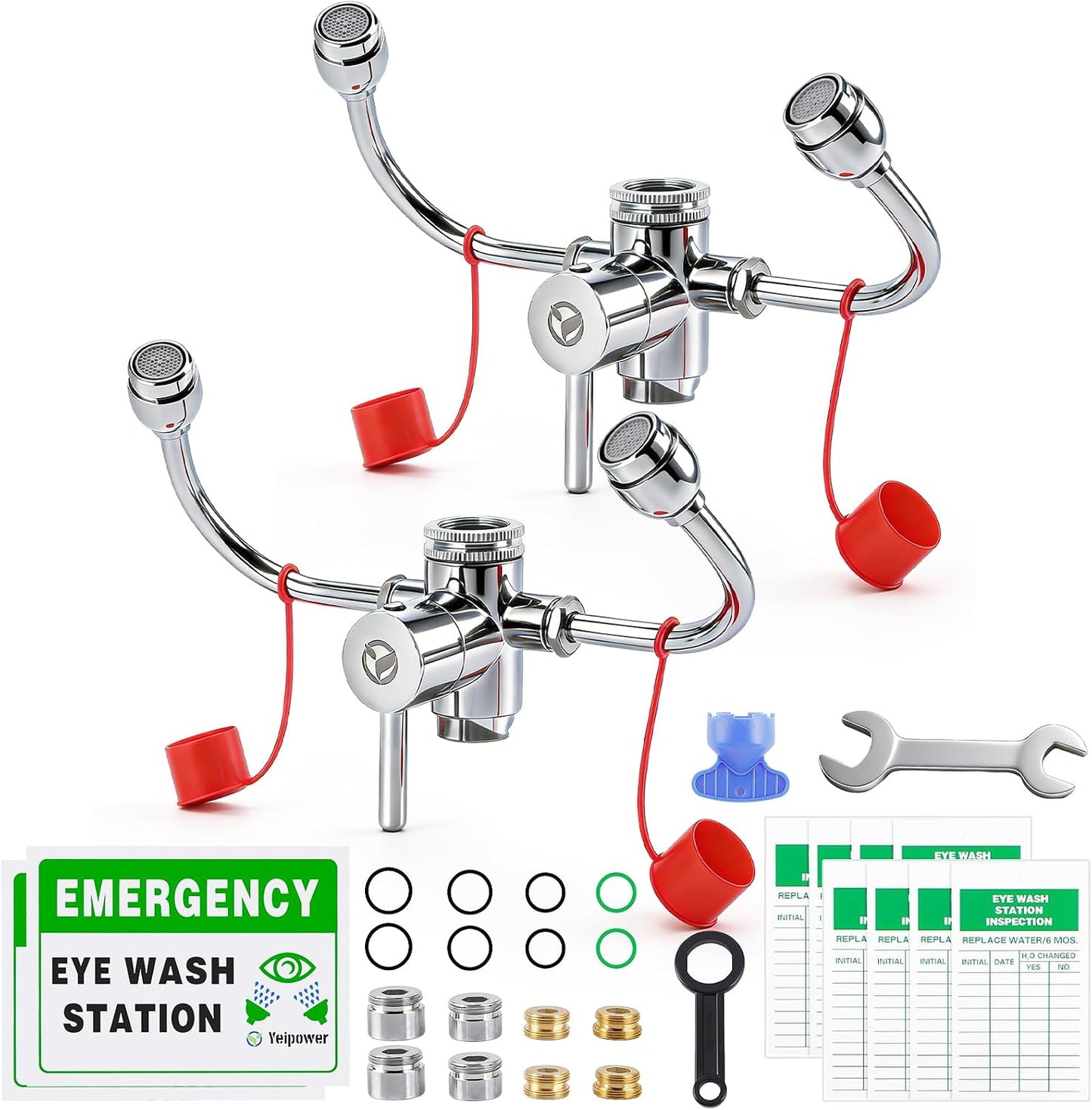 Lavaojos Staion con grifo emergencia OSHA aprobado