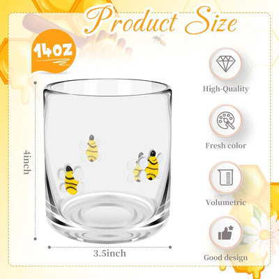 Vasos de jugo Icon de 14 oz, vasos de cóctel estéticos de vidrio transparente