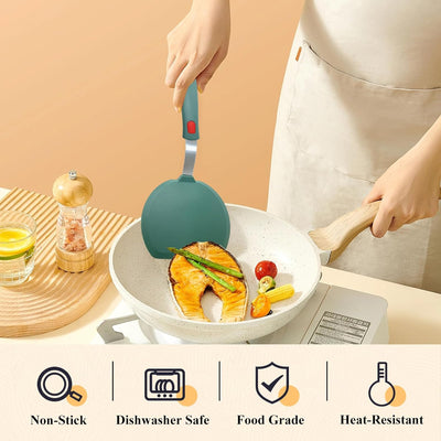 Juego de 2 espátulas de silicona para panqueques, tortilla, huevo y pescado