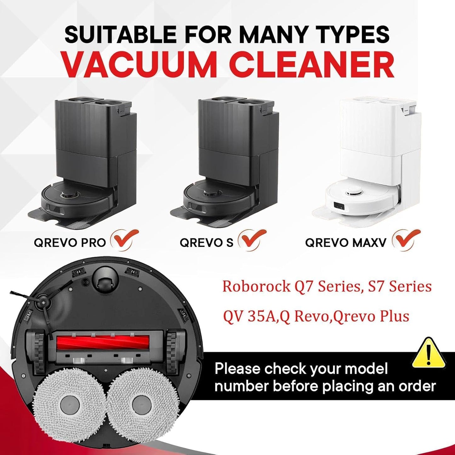 6 Cepillos QV 35A para Aspiradora Roborock S7 y Q7