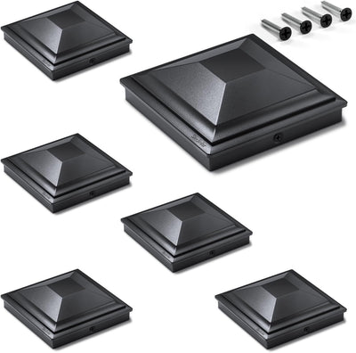 Tapas postes 6x6 pulg color negro paquete 6 impermeables exteriores