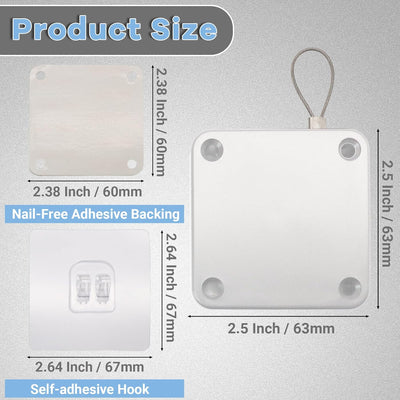 Cierrapuerta retráctil resorte 2.2lb cable acero inox 304 blanco
