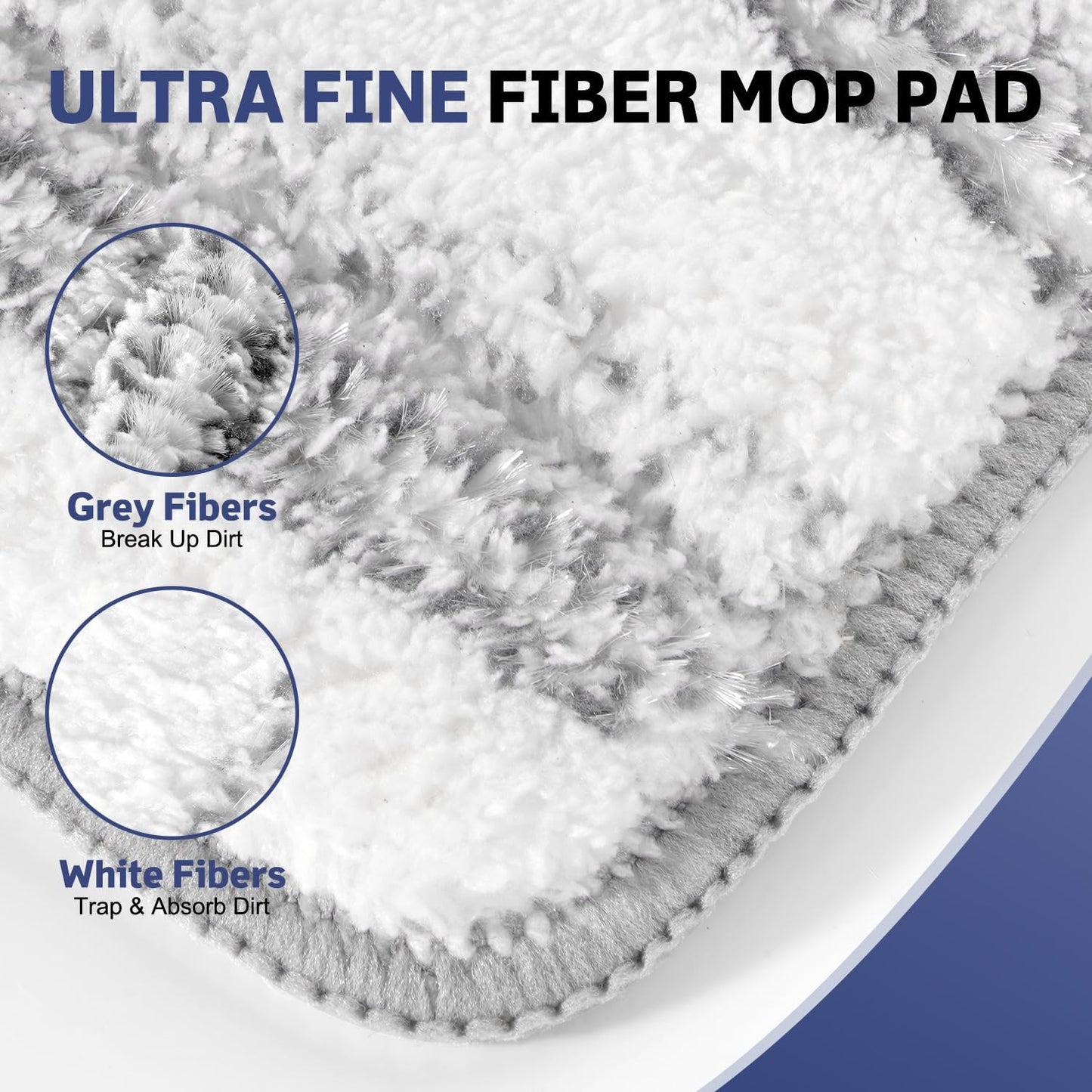 3 Pzas Almohadillas Microfibra para Trapeador 18pulg Bona