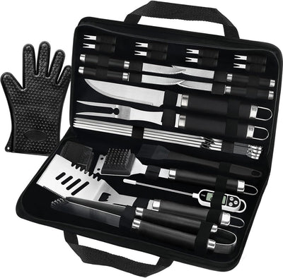 Set 26 Pzas Utensilios Barbacoa Acero Inox Regalo