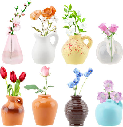 Mini imanes de jarrón de cerámica para nevera, decoración de cocina y refrigerador