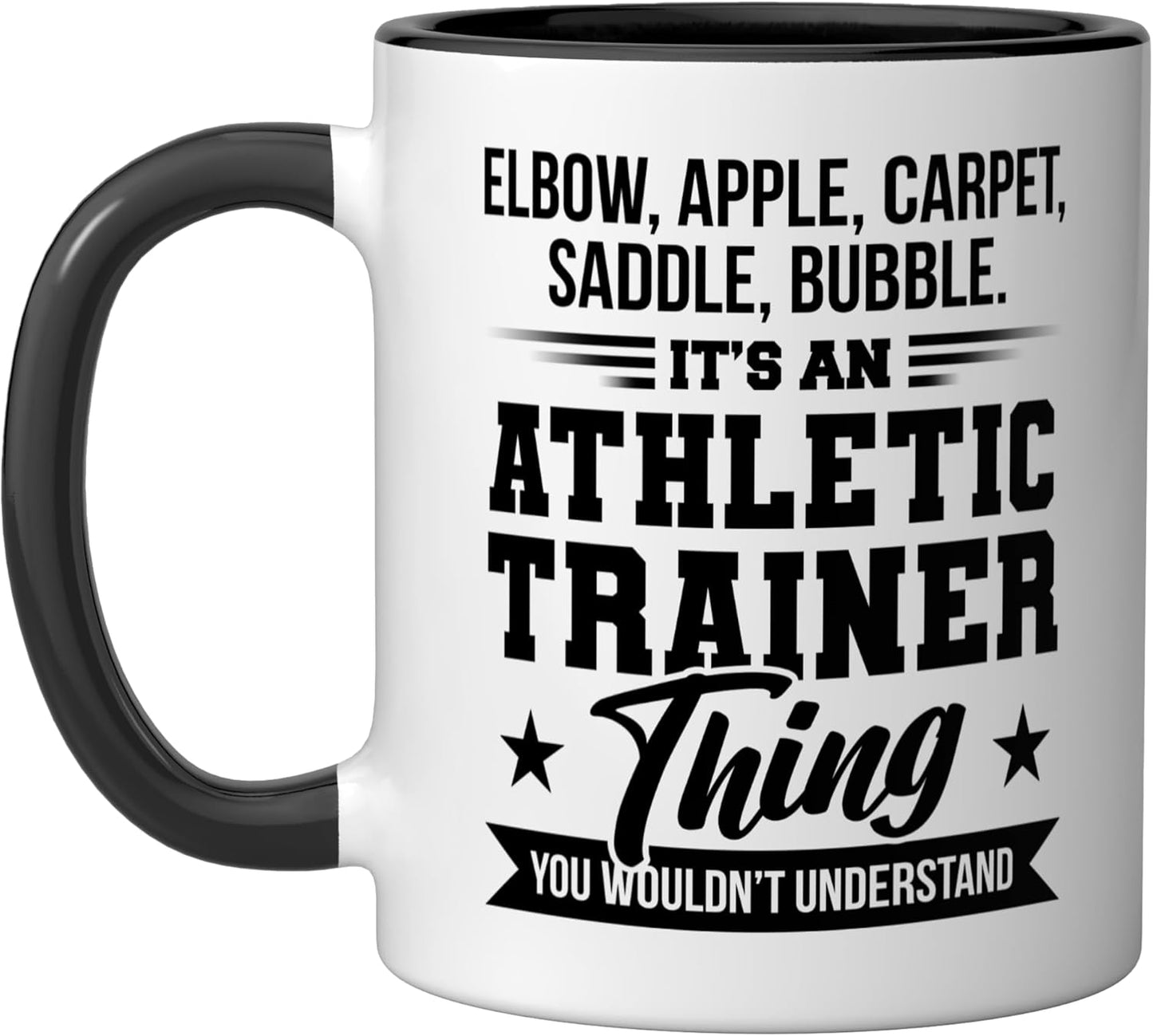 Taza cerámica Athletic Trainer AT negra/blanca