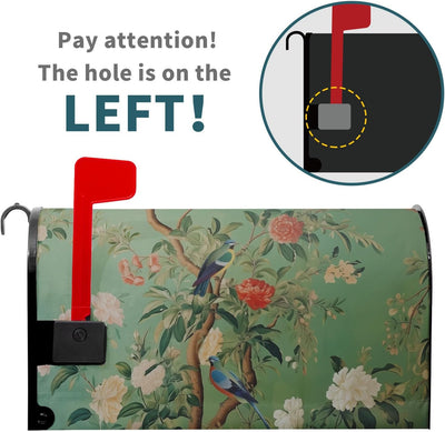 Fundas magnéticas buzón chinoiserie 18x21pulg diseño pájaro vintage