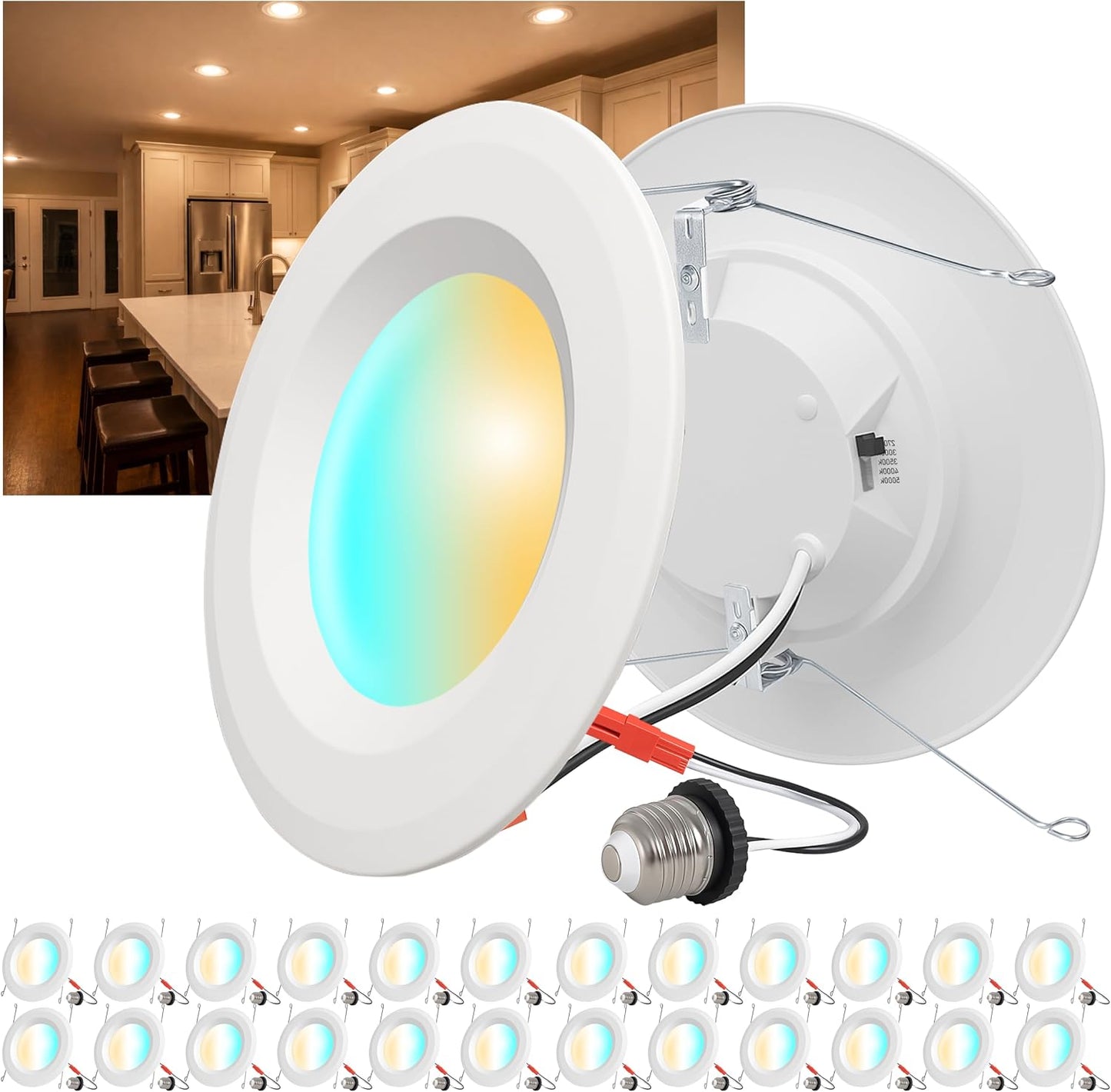 Pack 24 Luces LED Empotrables 6pulg 2700K-5000K