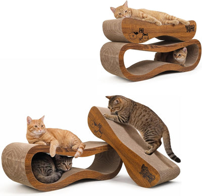 Rascador 2en1 para gatos interior cartón reversible 2uds