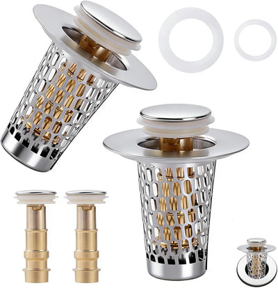 2 Tapones Drenaje Universal 1-1.5pulg Filtro Acero Inox