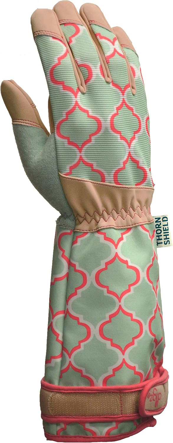 Guantes jardinería para mujer con punta de rosa