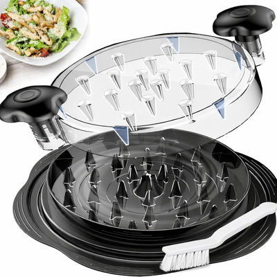 Trituradora de pollo grande sin BPA con tapa visible y mango ergonómico