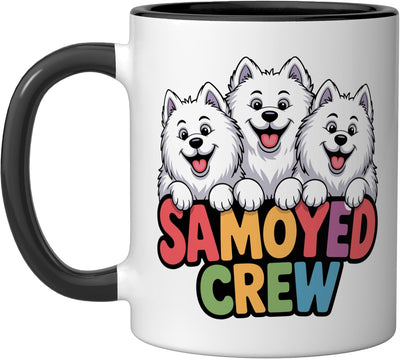 Taza de cerámica perro Samoyed blanco con dibujos