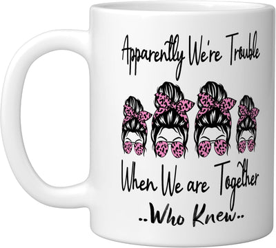 Taza Cerámica Blanca Apparently We're Trouble