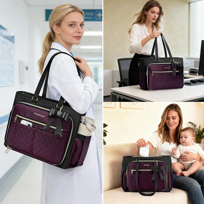 Bolsa trabajo mujer múltiples bolsillos soporte laptop