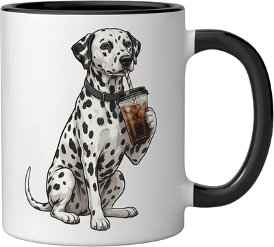Taza cerámica para amante del café helado perro Dalmata negro/blanco