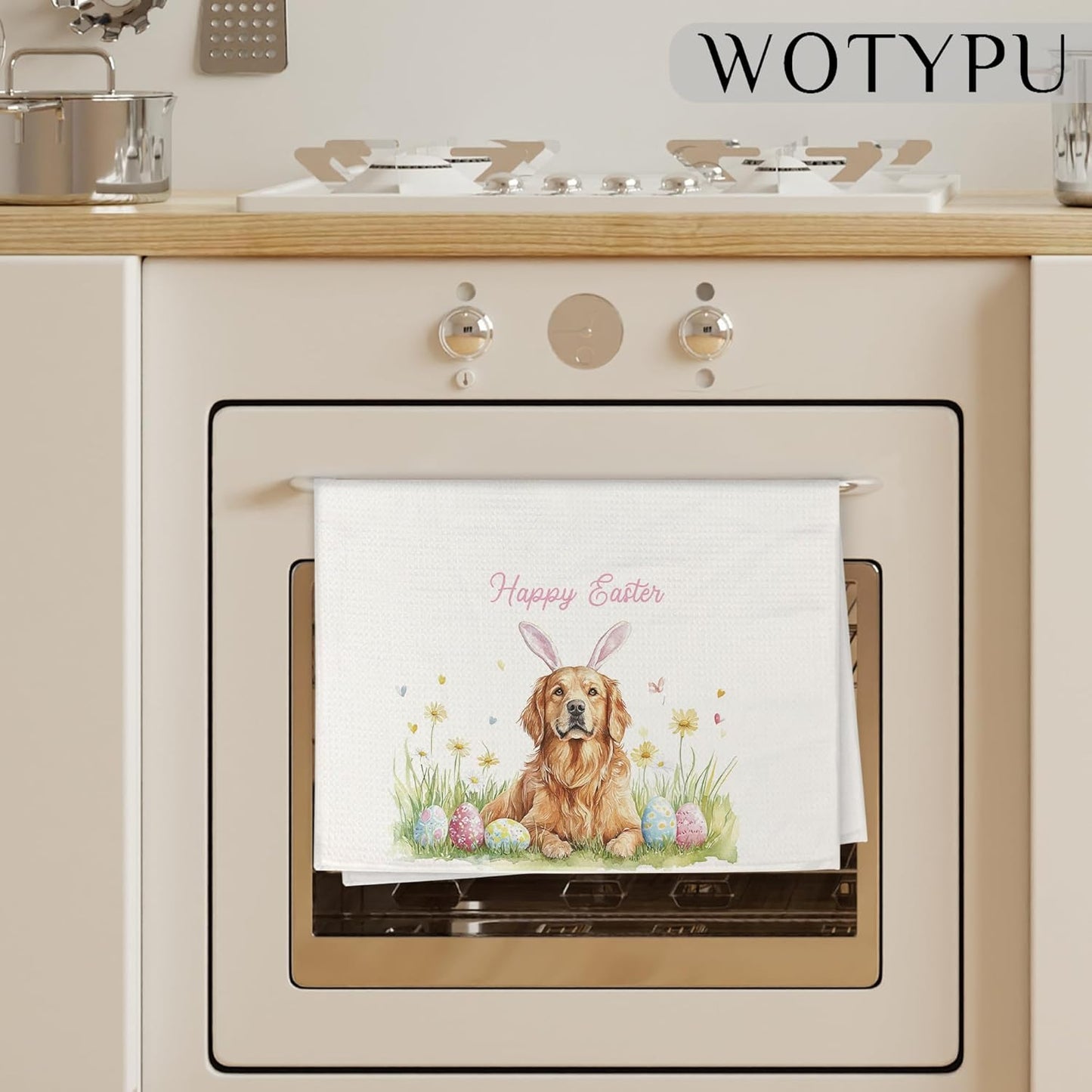Toallas de cocina Golden Retriever primavera, regalo para mujer, toalla de mano decorativa 16x24