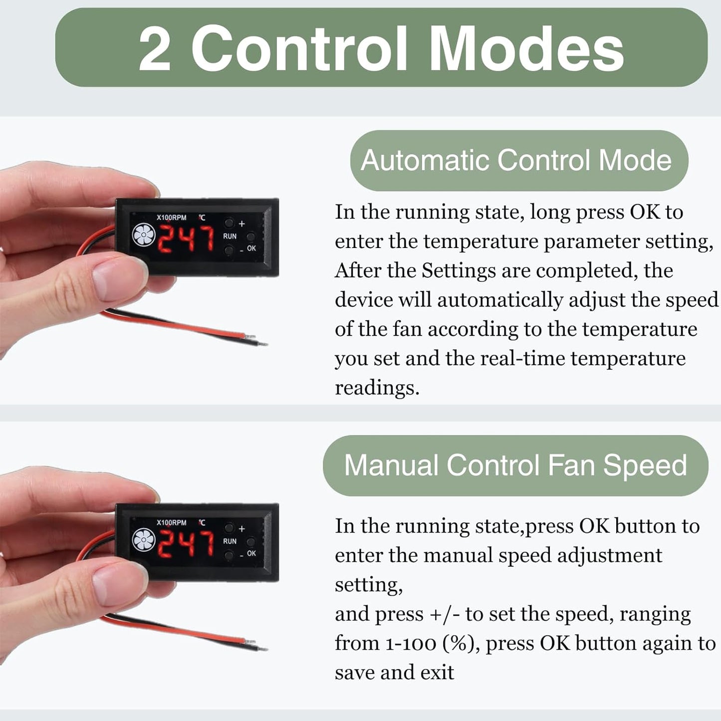 Controlador temperatura ventilador DC 12V PWM