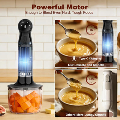 Batidora inalámbrica acero inox multifuncional para cocina