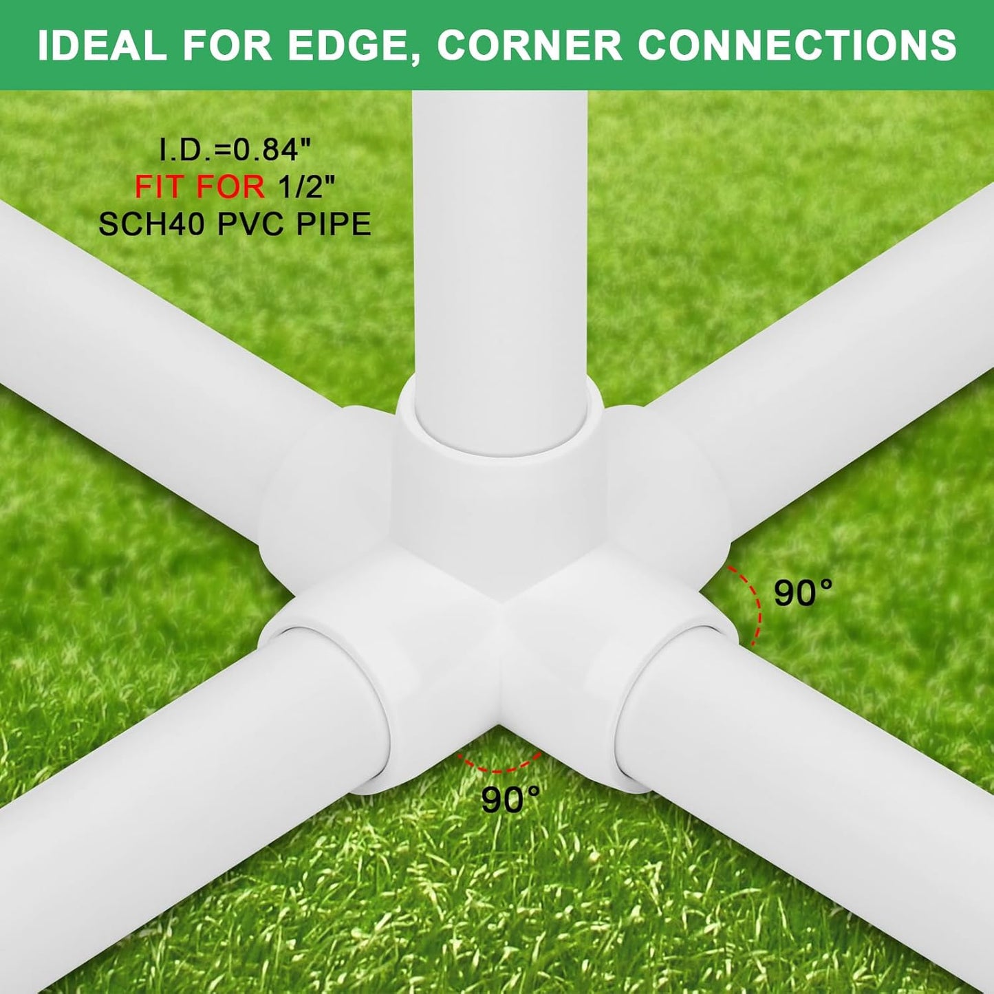 Conectores PVC en T y codo 5 vías 1/2pulg SCH40 grado muebles