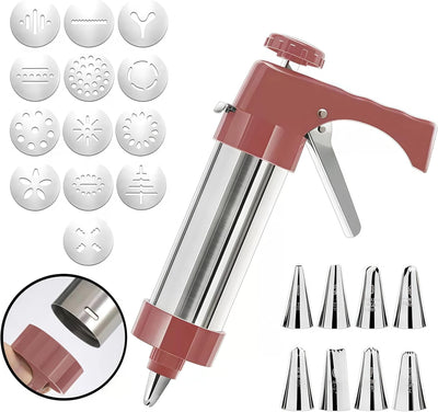 Prensa de galletas de acero inoxidable con 8 puntas y 13 discos para decorar pasteles